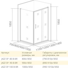 Боковая стенка 100 см Good Door Jazz SP-100-B-BR тонированное