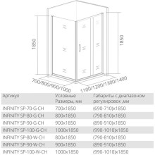 Боковая стенка 70 см Good Door Infinity SP-70-C-CH прозрачное