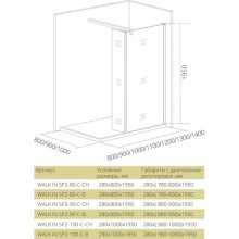 Неподвижная перегородка 100 см Good Door Walk In SP2-100-C-B прозрачное