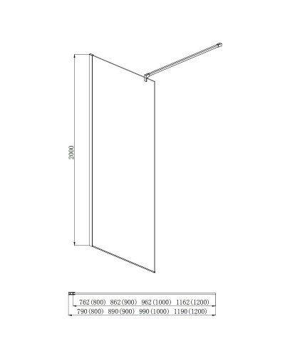 Неподвижная перегородка 120 см Aquatek AQ WIW 12020CH прозрачное