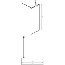 Неподвижная перегородка 69,5х200 см Ambassador Walk-in 15031221 прозрачное