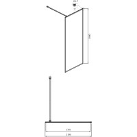 Неподвижная перегородка 119,5х200 см Ambassador Walk-in 15031216 прозрачное