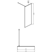 Неподвижная перегородка 69,5х200 см Ambassador Walk-in 15032221 тонированное