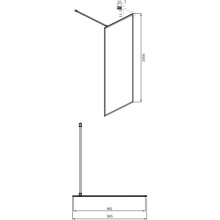 Неподвижная перегородка 99,5х200 см Ambassador Walk-in 15032218 тонированное