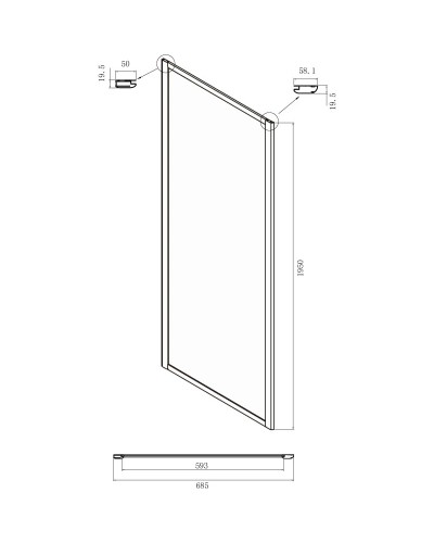 Боковая стенка 70 см Ambassador Forsa 70NX прозрачное