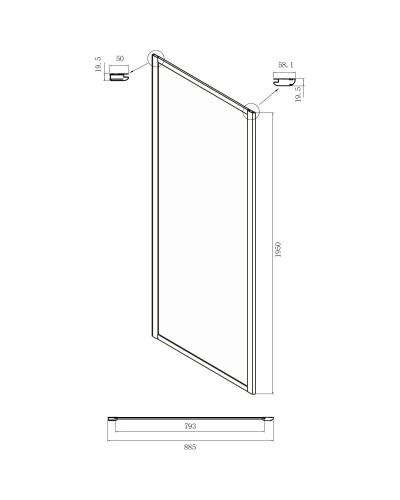 Боковая стенка 90 см Ambassador Forsa 90NX прозрачное