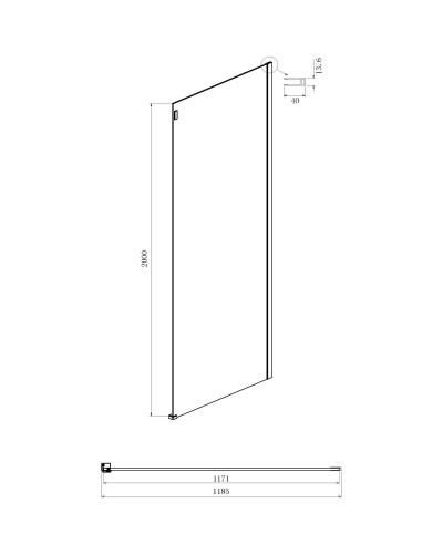 Боковая стенка 120 см Ambassador Benefit 120HB прозрачное