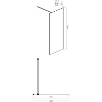 Неподвижная перегородка 100х200 см Ambassador Elysium 100CX прозрачное