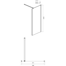 Неподвижная перегородка 100х200 см Ambassador Elysium 100CX прозрачное