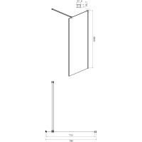 Неподвижная перегородка 80х200 см Ambassador Elysium 80CX прозрачное