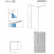 Душевая перегородка Radaway Modo New II 120 389124-01-01 профиль Хром стекло прозрачное