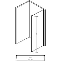 Неподвижная перегородка 99,5 см Abber Schwarzer Diamant AG100BS прозрачное