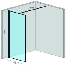 Неподвижная перегородка 70х195 см Rea Bler REA-K7636 прозрачное