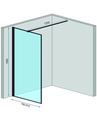 Неподвижная перегородка 80х195 см Rea Bler REA-K7637 прозрачное