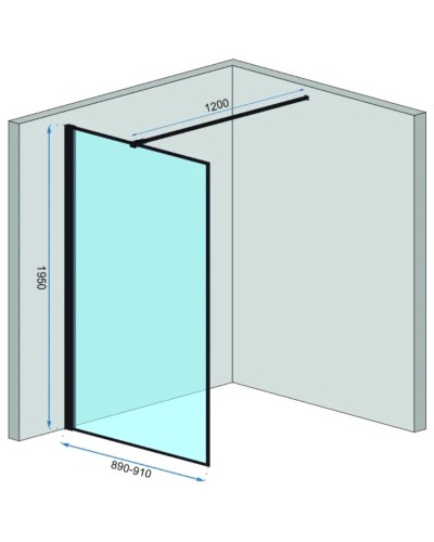 Неподвижная перегородка 90х195 см Rea Bler REA-K7638 прозрачное