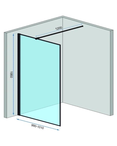 Неподвижная перегородка 100х195 см Rea Bler REA-K7634 прозрачное