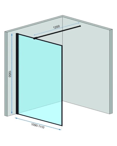 Неподвижная перегородка 110х195 см Rea Bler REA-K7630 прозрачное