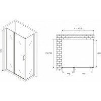 Боковая стенка 75 см Abber Schwarzer Diamant S75 прозрачное