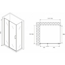Боковая стенка 75 см Abber Schwarzer Diamant S75B прозрачное