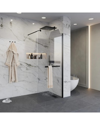 Неподвижная перегородка 90 см Niagara NG-681-90BLACK прозрачное