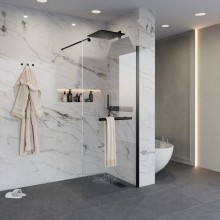 Неподвижная перегородка 100 см Niagara NG-681-10BLACK прозрачное