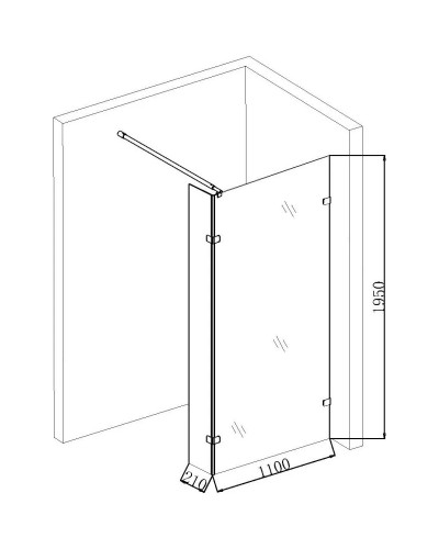 Неподвижная перегородка 110 см Niagara NG-642-11GOLD прозрачное