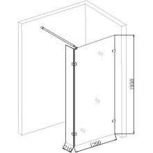 Неподвижная перегородка 120 см Niagara NG-642-12GOLD прозрачное