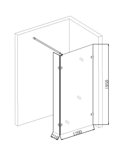Неподвижная перегородка 120 см Niagara NG-642-12GOLD прозрачное