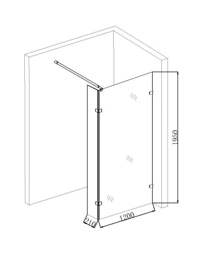 Неподвижная перегородка 120 см Niagara NG-662-12 прозрачное