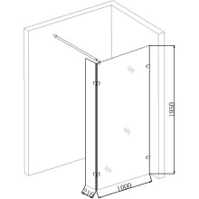 Неподвижная перегородка 100 см Niagara NG-682-10BLACK прозрачное