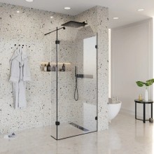 Неподвижная перегородка 100 см Niagara NG-682-10BLACK прозрачное