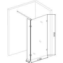 Неподвижная перегородка 110 см Niagara NG-682-11BLACK прозрачное