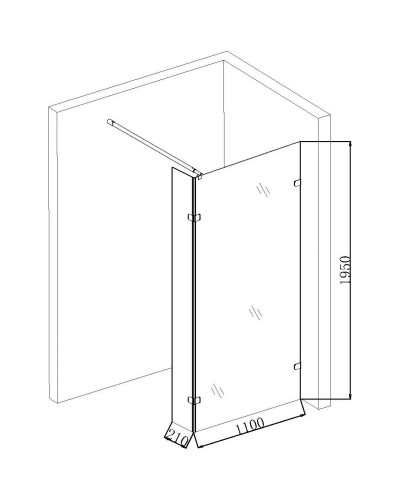Неподвижная перегородка 110 см Niagara NG-682-11BLACK прозрачное