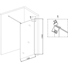 Неподвижная перегородка 70 см Niagara NG-683-70BLACK прозрачное