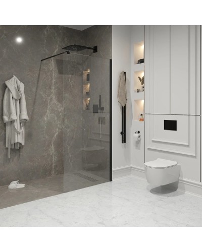 Неподвижная перегородка 90 см Niagara NG-683-90BLACK прозрачное