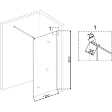 Неподвижная перегородка 120 см Niagara NG-683-12BLACK прозрачное