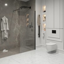 Неподвижная перегородка 120 см Niagara NG-683-12BLACK прозрачное