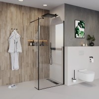 Неподвижная перегородка 90 см Niagara NG-684-90BLACK прозрачное