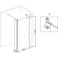 Неподвижная перегородка 90 см Niagara NG-684-90BLACK прозрачное