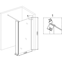 Неподвижная перегородка 100 см Niagara NG-684-10BLACK прозрачное