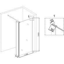 Неподвижная перегородка 110 см Niagara NG-684-11BLACK прозрачное