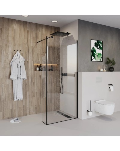 Неподвижная перегородка 110 см Niagara NG-684-11BLACK прозрачное