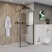 Неподвижная перегородка 120 см Niagara NG-684-12BLACK прозрачное