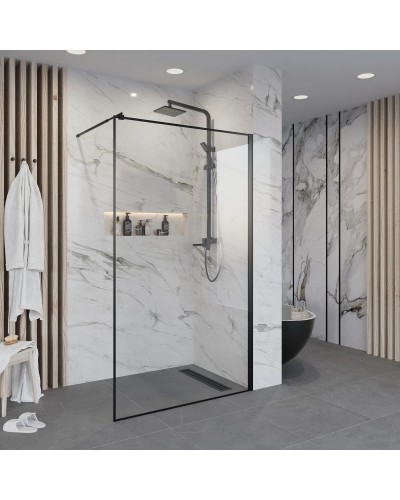 Неподвижная перегородка 110 см Niagara NG-687-11BLACK прозрачное