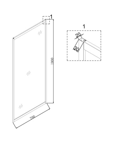Боковая стенка 80 см Niagara NG-A80G прозрачное