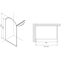Неподвижная перегородка 100 см Abber Immer Offen AG64100BN прозрачное