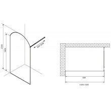 Неподвижная перегородка 100 см Abber Immer Offen AG64100BN прозрачное