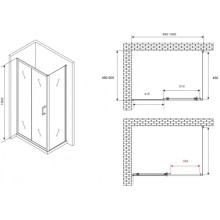 Боковая стенка 50 см Abber Schwarzer Diamant S505 прозрачное