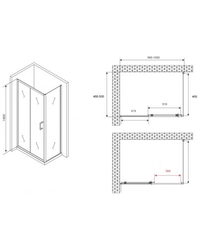 Боковая стенка 50 см Abber Schwarzer Diamant S50B5 прозрачное