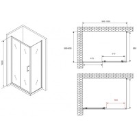 Боковая стенка 60 см Abber Schwarzer Diamant S60B5 прозрачное